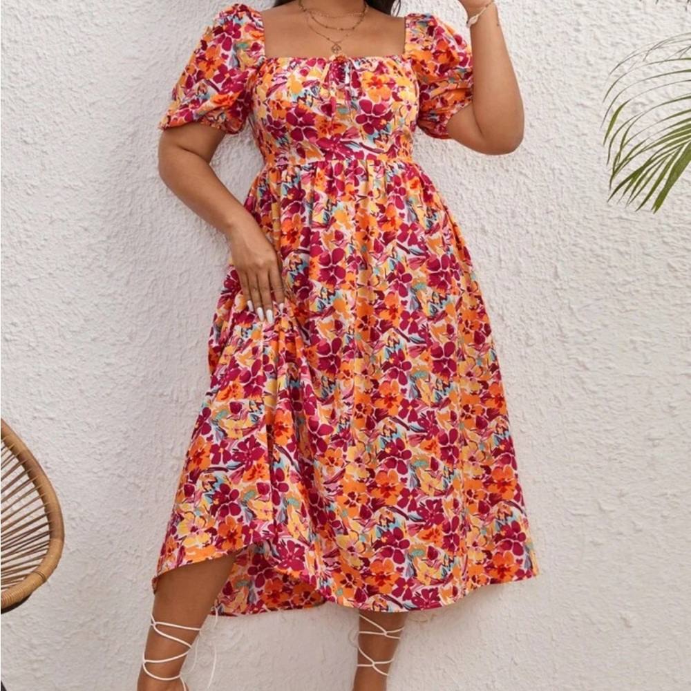 Plus Floral Dress